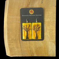 Tree at Dusk Encaustic Earrings