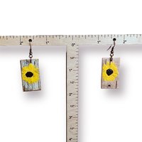 Abstract Sunflowers on Birch Bark