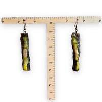 Yellow Live Edge Encaustic Earrings