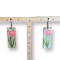 Pink Flowers on Birch Bark 