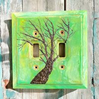 Double Switch Plate Cover in Green