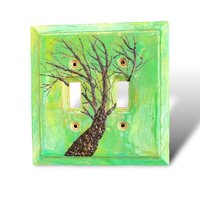 Double Switch Plate Cover in Green