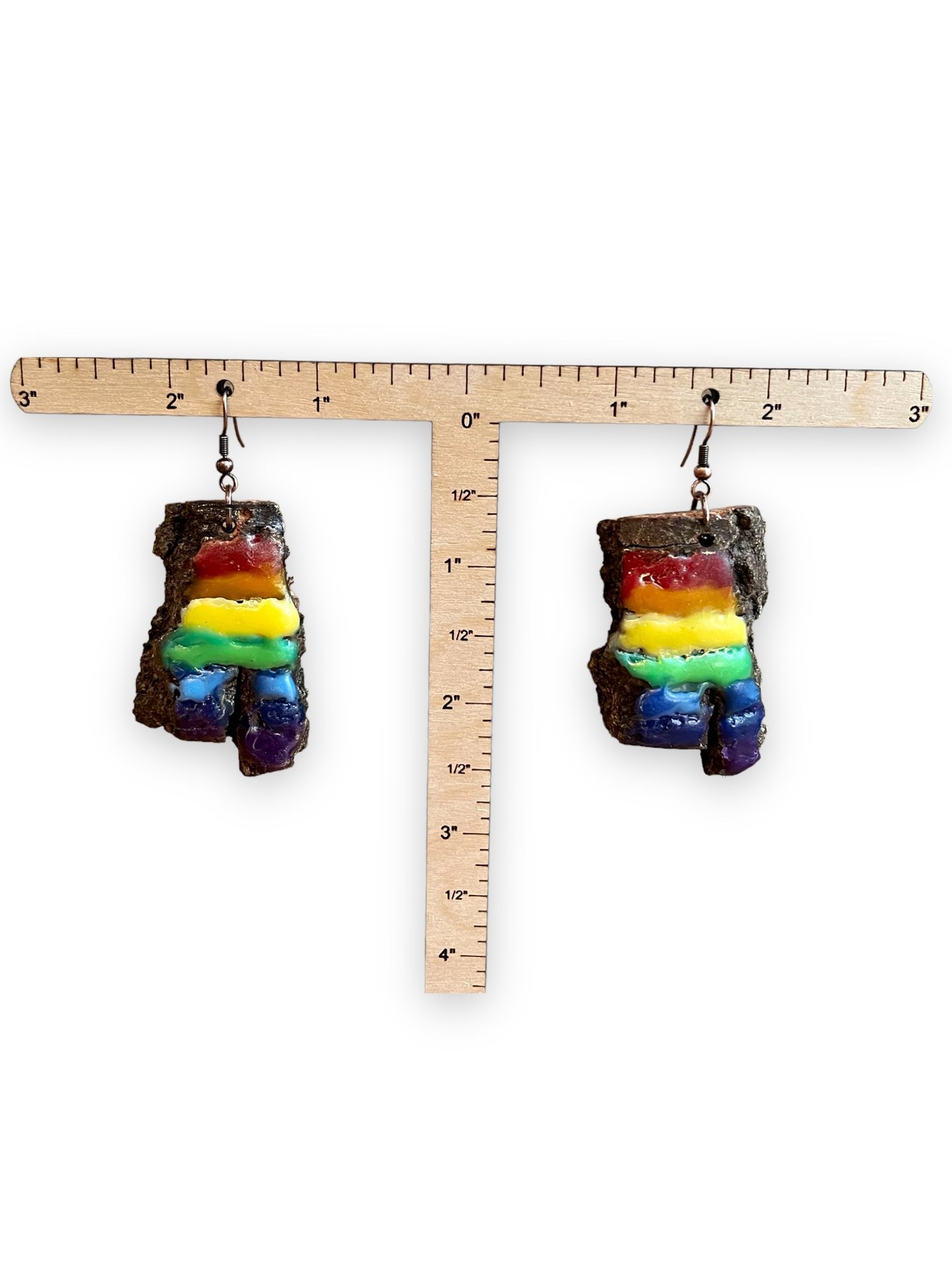 Rainbow Pride Encaustic Earrings