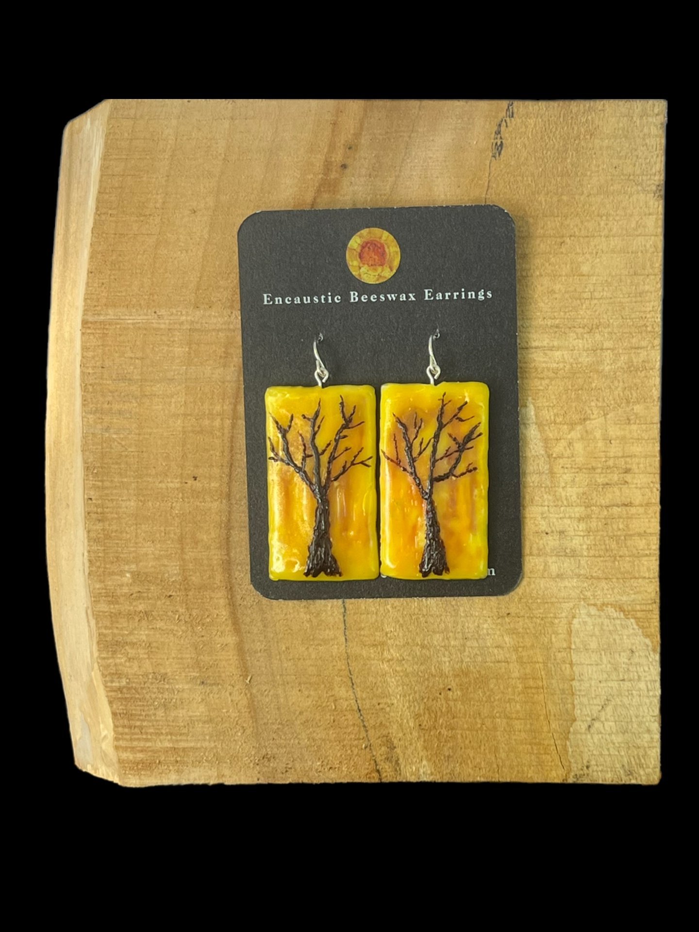 Tree at Dusk Encaustic Earrings