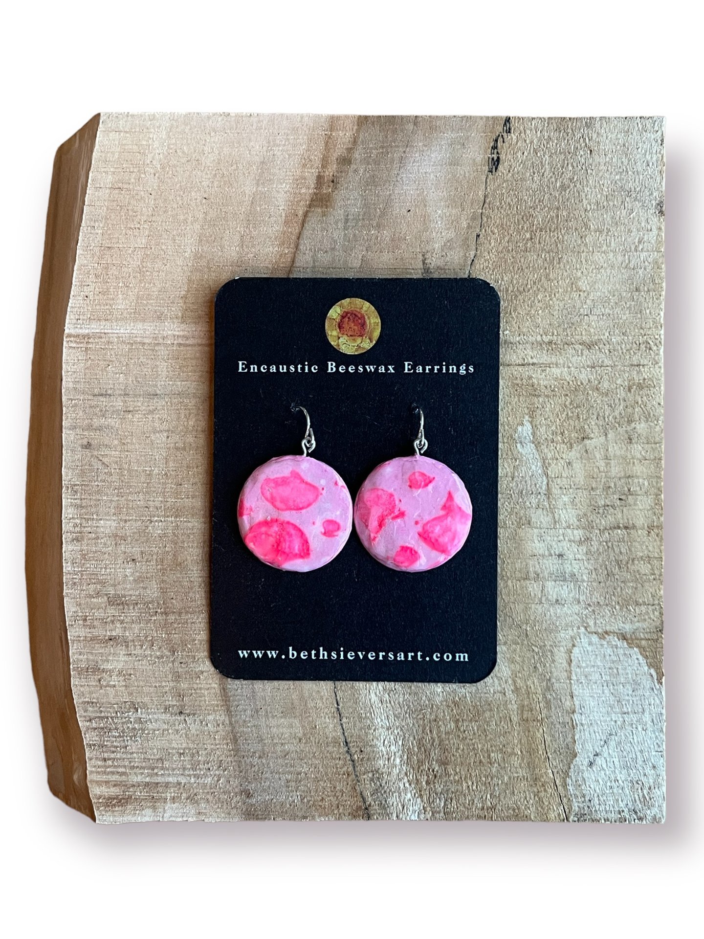 Pink on Pink Encaustic Earrings