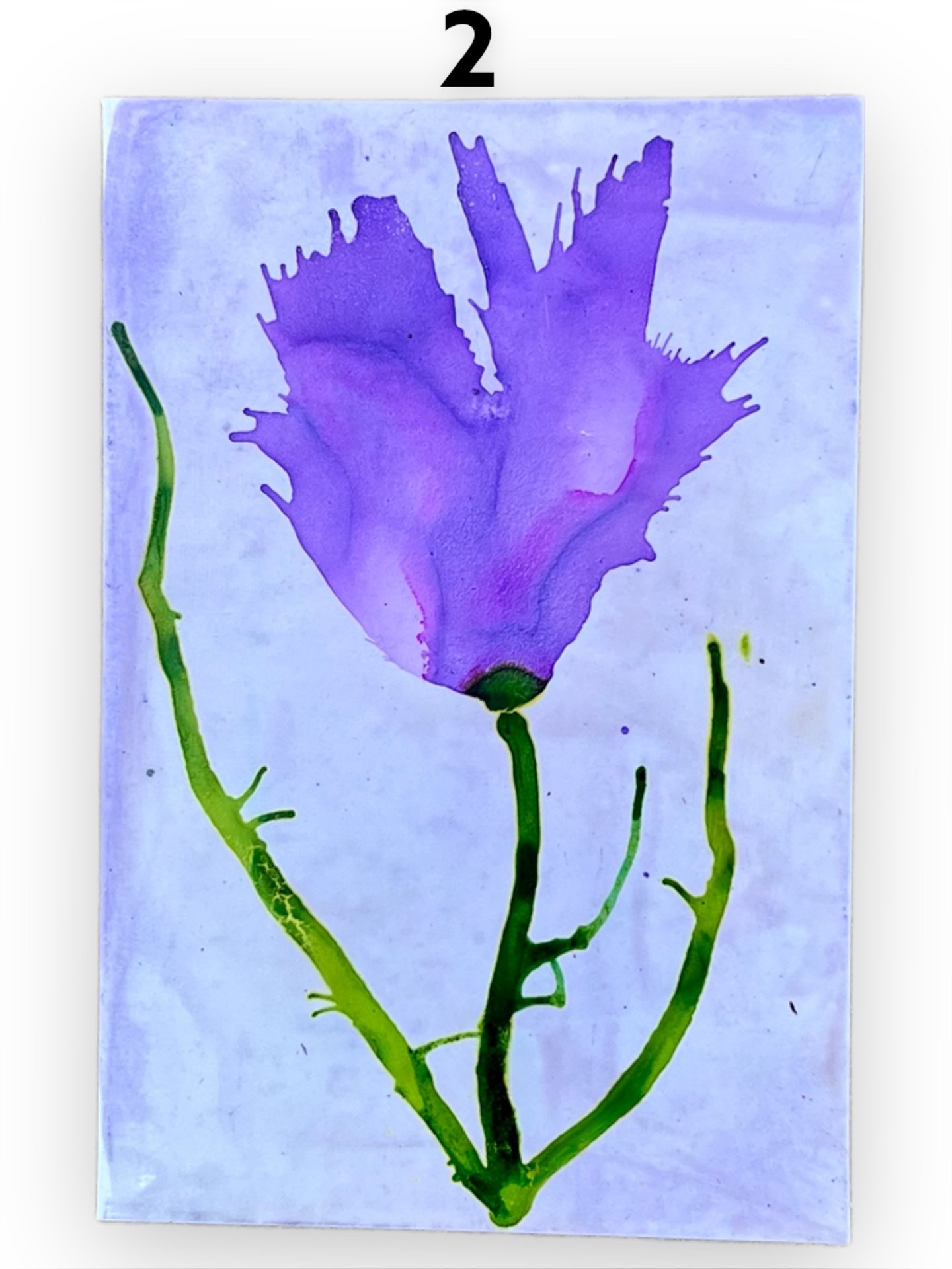 Purple Floral Blank Greeting Cards