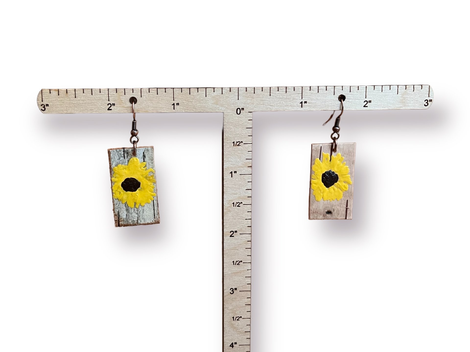 Abstract Sunflowers on Birch Bark