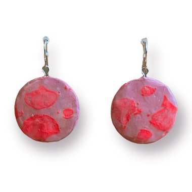 Pink on Pink Encaustic Earrings