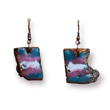 Transgender Pride Encaustic Earrings